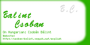 balint csoban business card